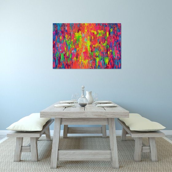 47.3x31.5'' Large Ready to Hang Colourful Modern Abstract Painting - XXL Happy Gypsy Dance 13