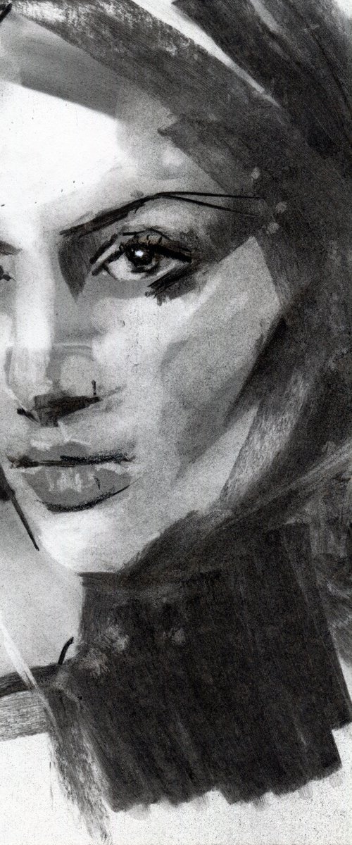 Charcoal portrait number 2 by Alexander Moldavanov