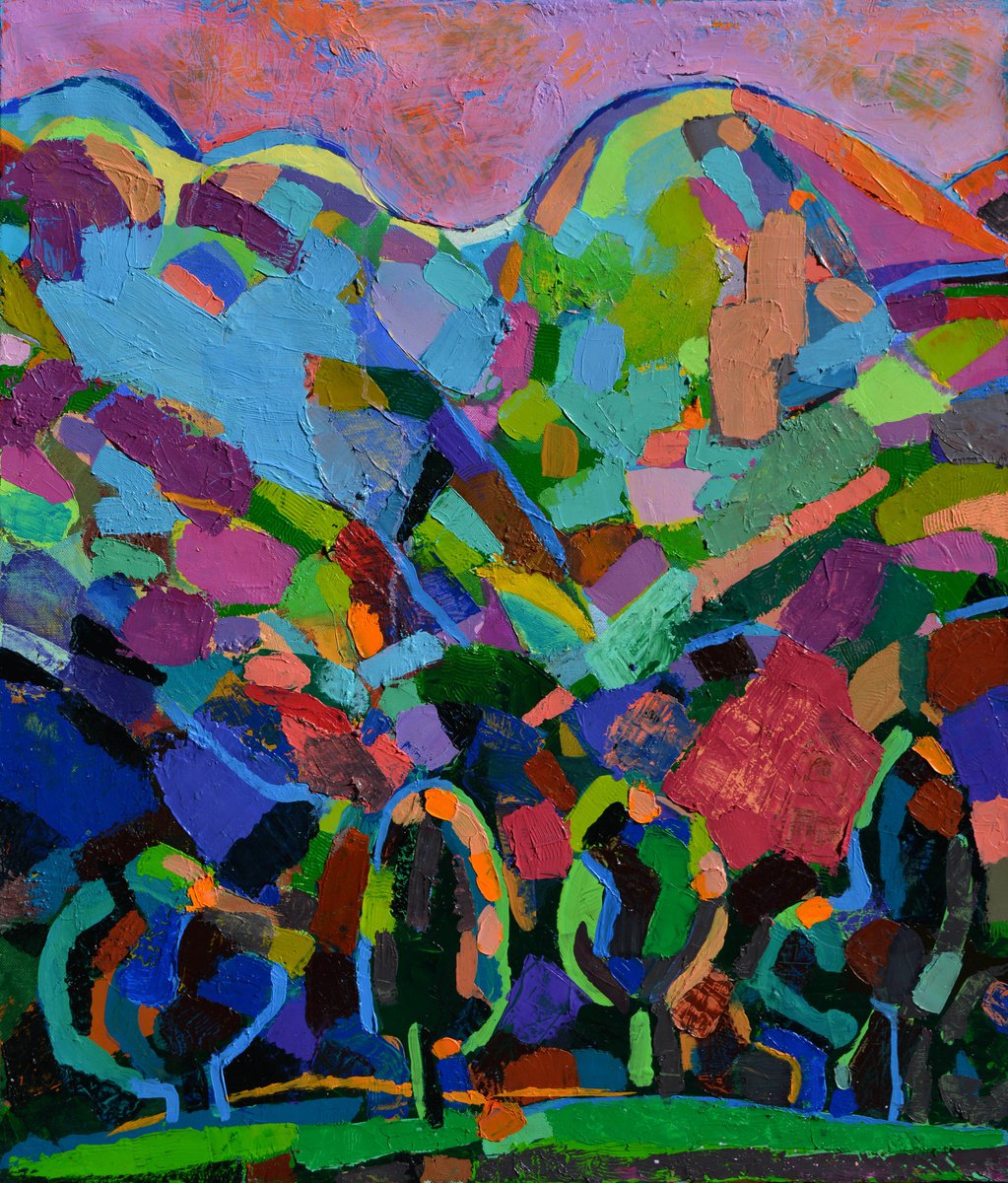 Expressive Oil Painting , Voyage To Earth Vii By Ivan Stoyanov, 24 X 28, Artwork For Sale On Artfinder