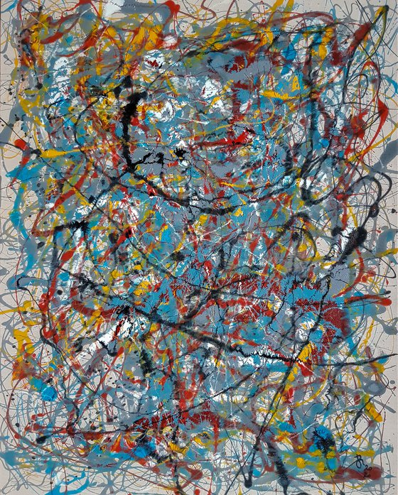 - Upheaval - Style of JACKSON POLLOCK. Abstract Expressionism Painting.