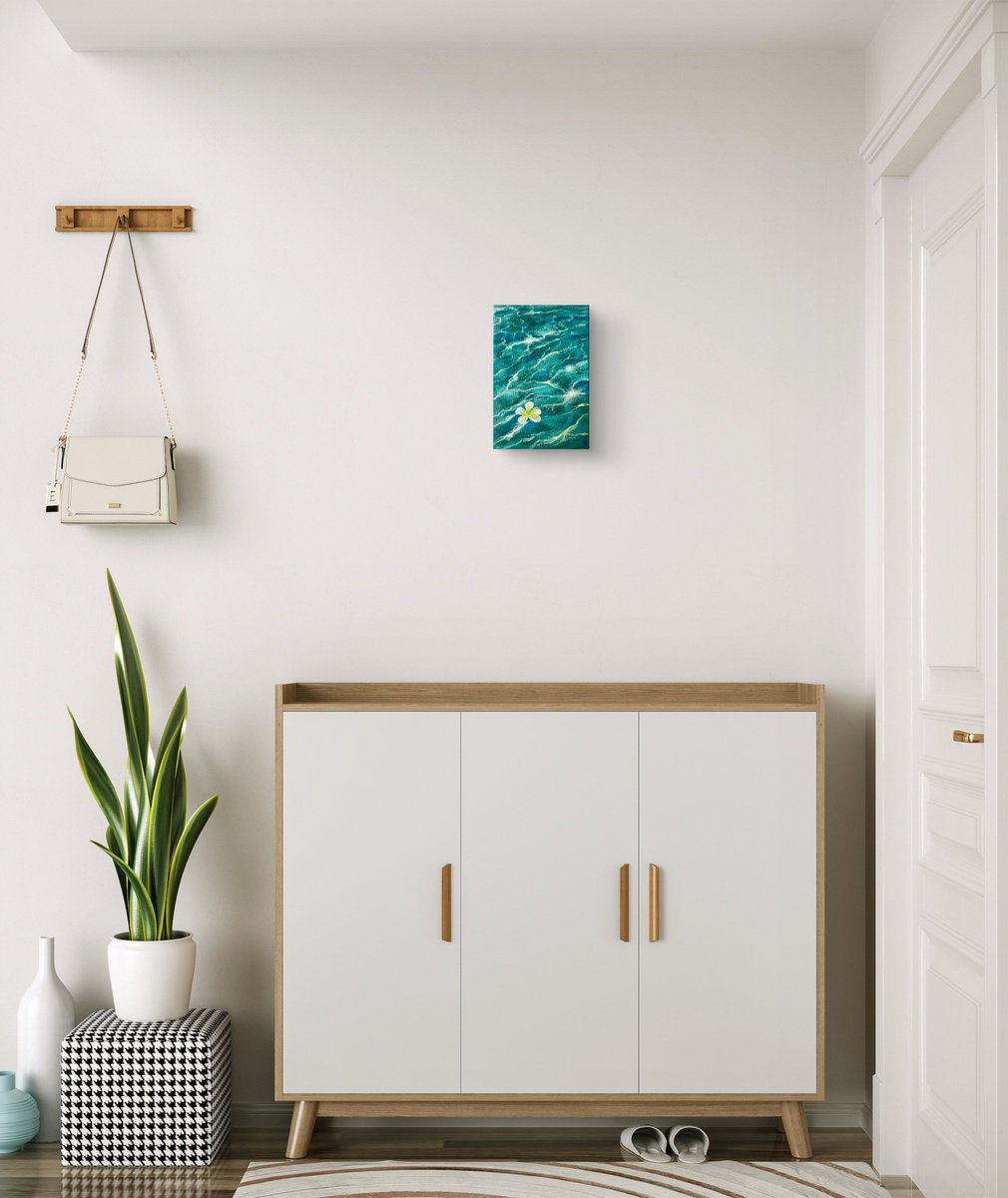 Impressionistic Botanical Oil Painting By Aisylu Burangulova, 8 X 12, Maldives, Original Artwork