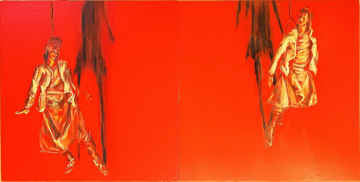 Portrait Oil Painting By Antonio Mele, 24 X 12, Witchs 1, Original Artwork