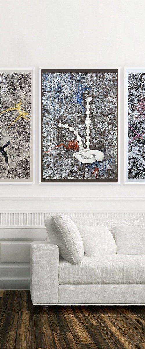 Transcendent Shapes Triptych by TRET•IAK