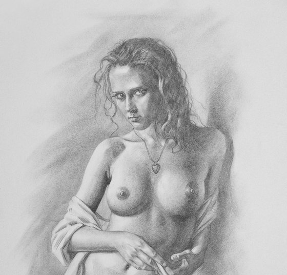 Drawing charcoal female nude #16-5-19-02