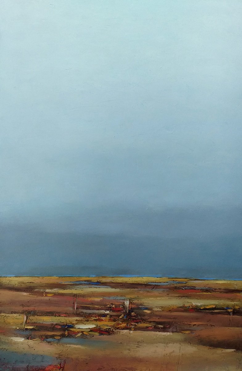 Abstract Landscape Oil Painting By Kestutis Jauniskis, 16 X 24", Landscape 54, Original Artwork