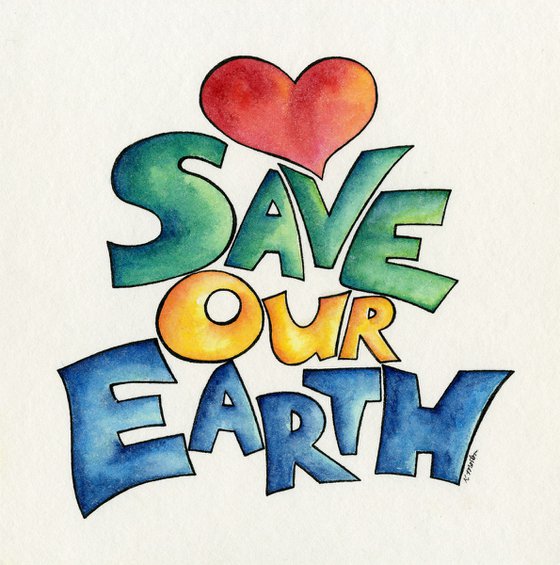 Save Our Earth - Painting by Kathy Morton Stanion