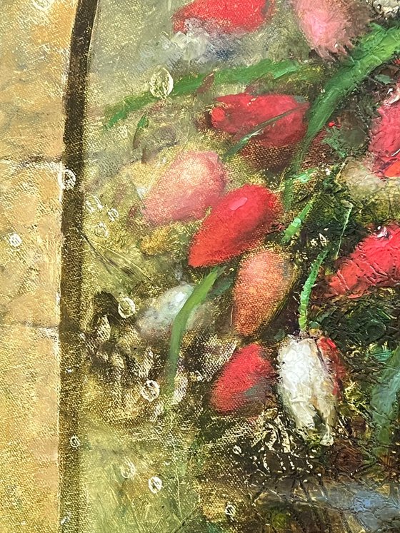 Tulips Behind the Window