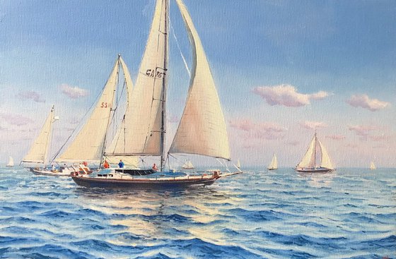 Seascape with Sailboats 32