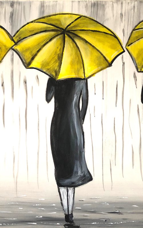 Yellow Umbrellas by Aisha Haider