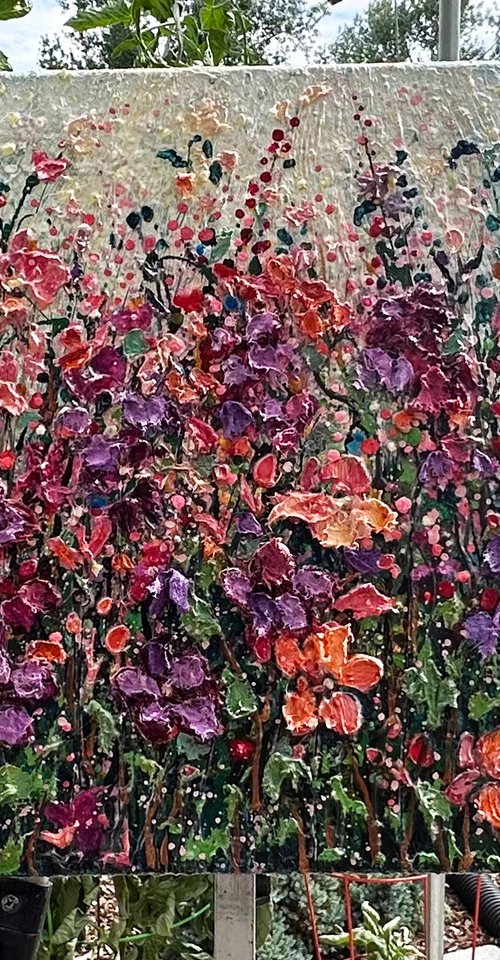 Impressionist Flower Field by Lena Owens at OLena Art