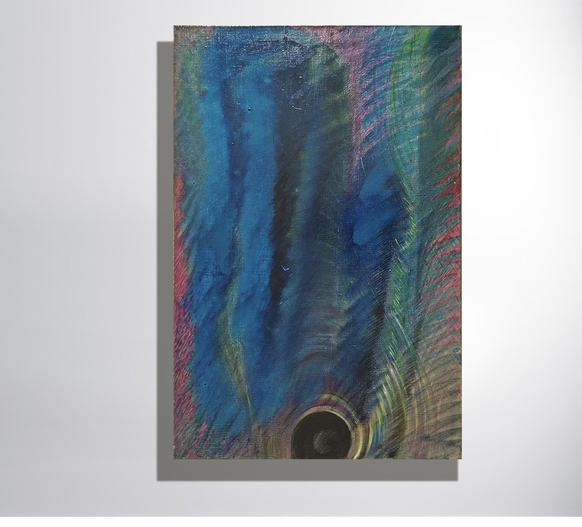 Impressionistic Abstract Acrylic Painting By Marya, 24 X 35", "Water Drop", Original Artwork