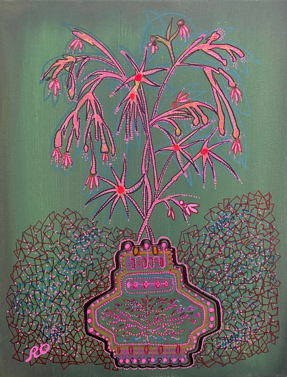 Pink Flower in a Chinese vase