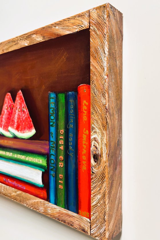 Bookshelf with fruits #2