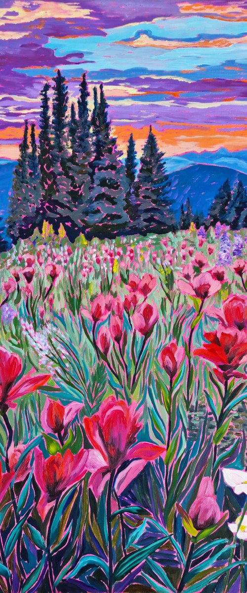 Mountain Indian Paintbrush by Zulfiya Mukhamadeyeva
