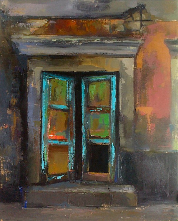 Old Door Oil Painting 40x50cm Impressionistic