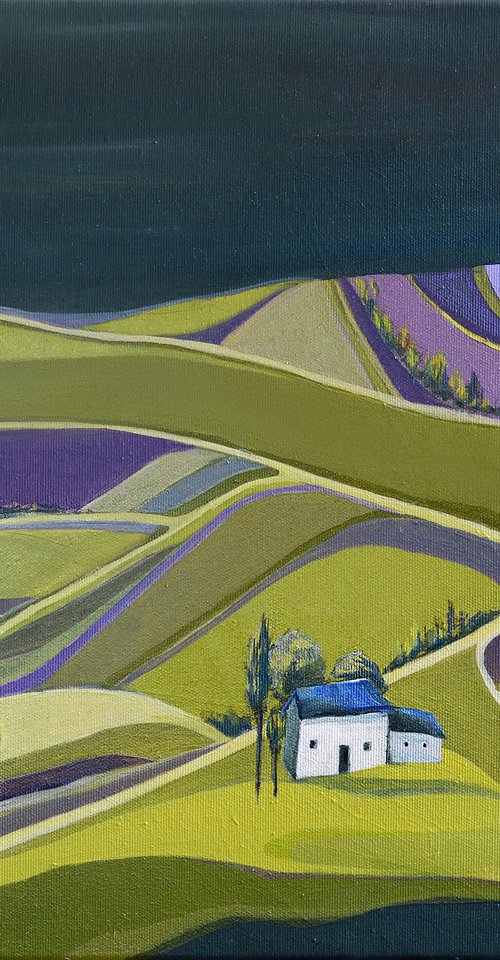 House on the lavender field by Aniko Hencz
