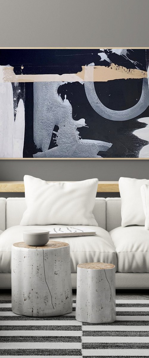 Abstract no. 4822 -2 black and white minimalism by Anita Kaufmann