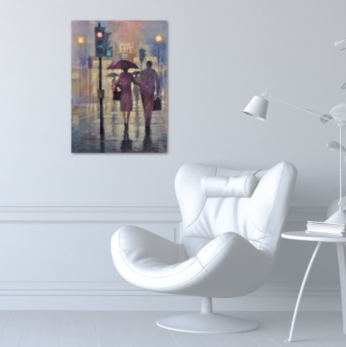 Impressionistic Cityscapes Acrylic Painting By Alan Harris, 20 X 28, Mother