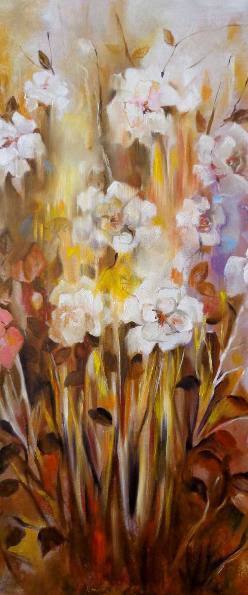 Flower fantasy - original painting by Anna Rita Angiolelli