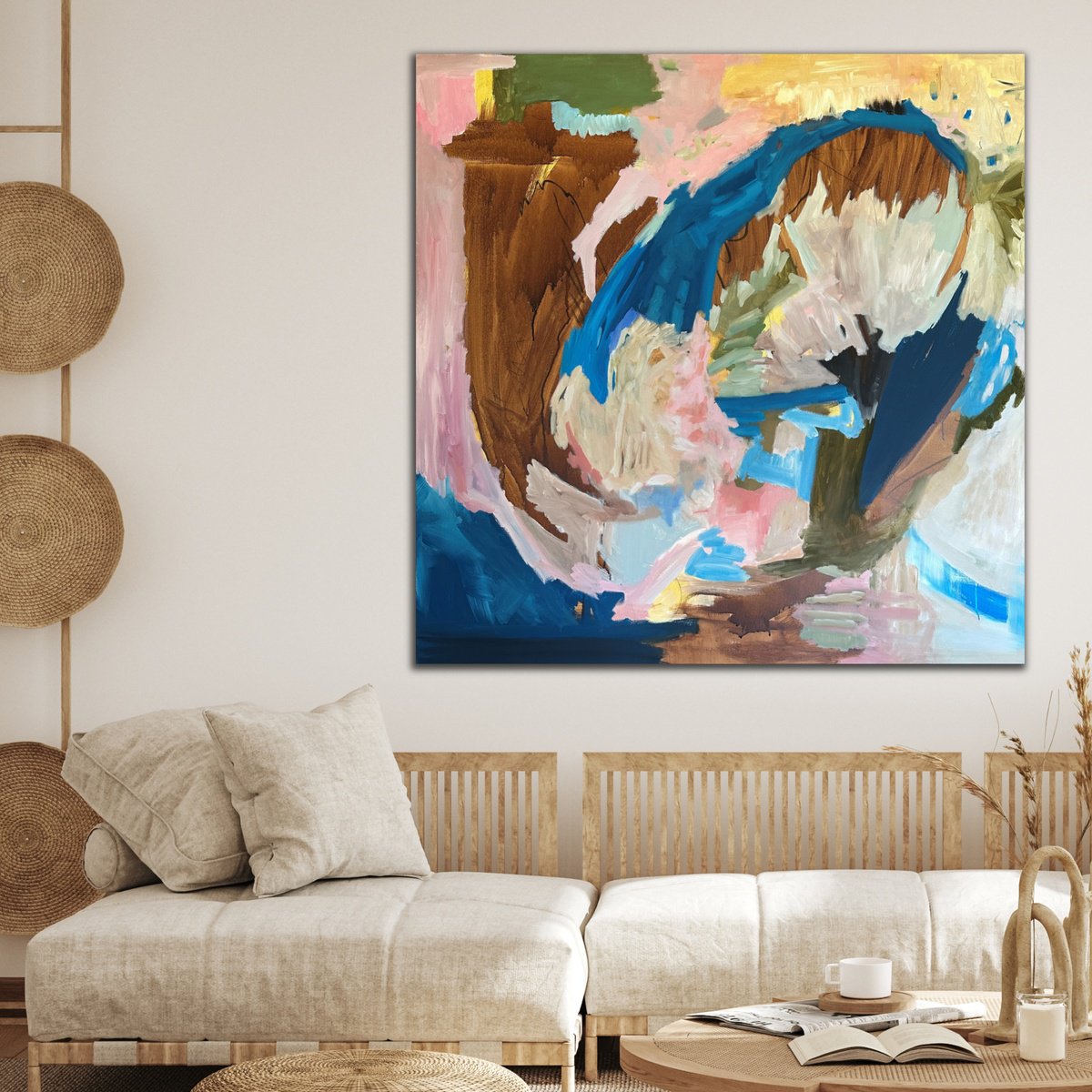 Abstract Acrylic Painting By Kylie Sams, 48 X 48", Whimsy And Wonder, Original Artwork