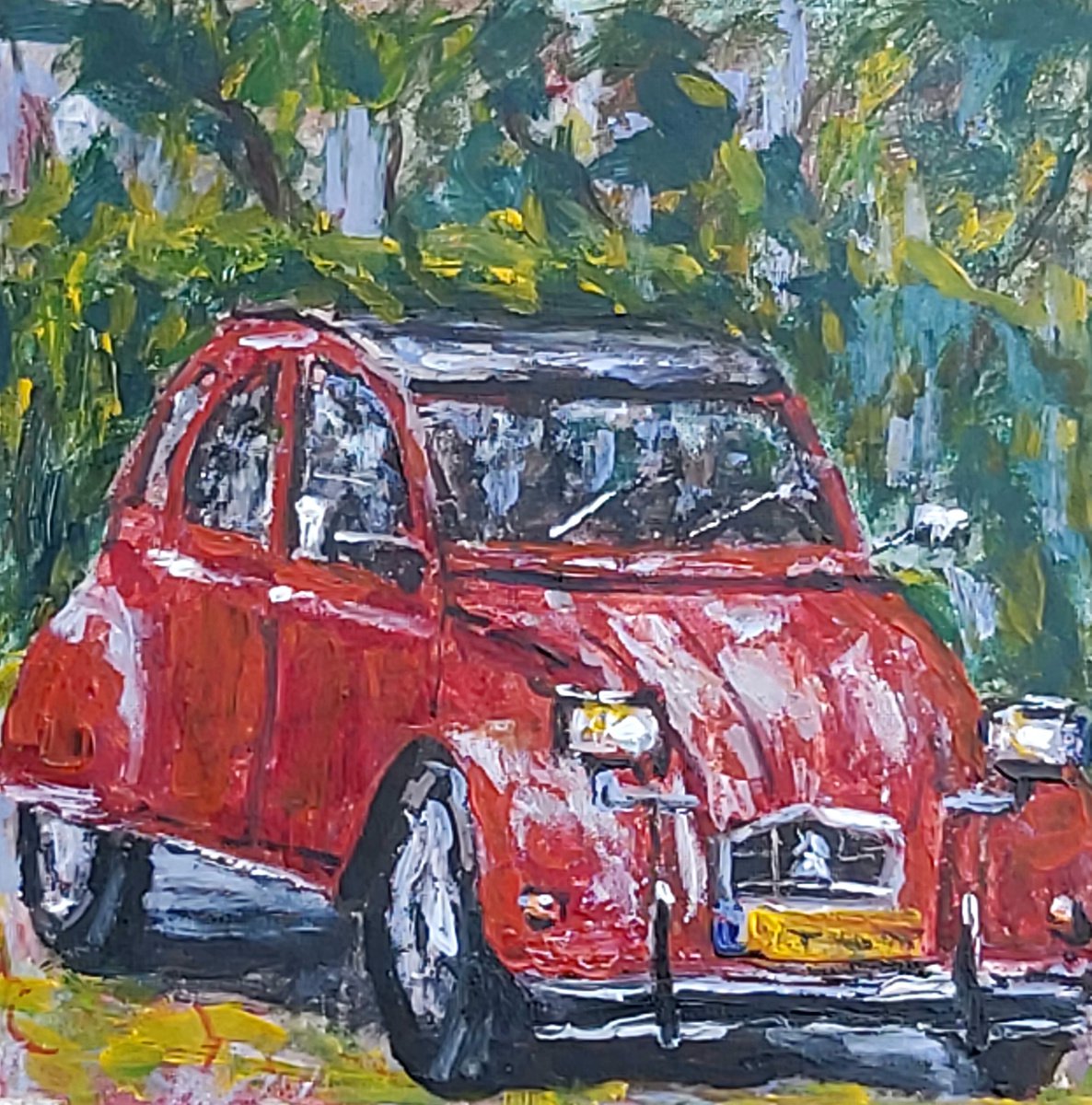 old French red Beauty. 2CV by Dimitris Voyiazoglou