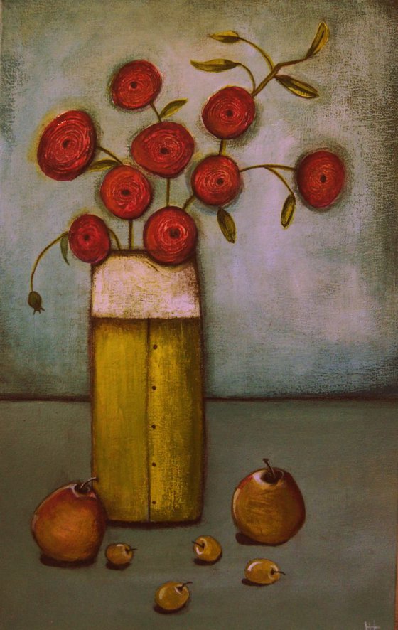 Poppies and Pears..,