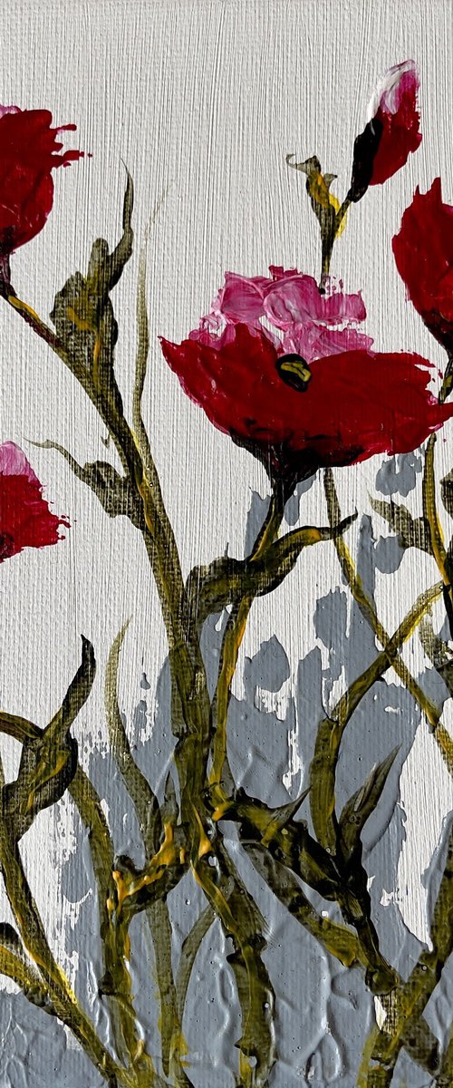 Poppies onan Abstract Background by Marja Brown