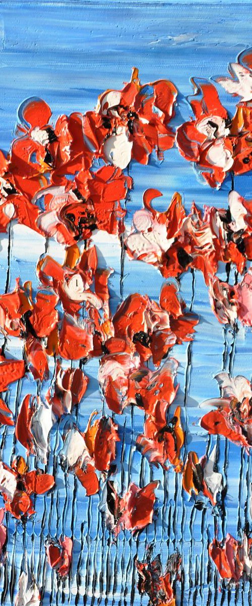 Poppies On Blue Sky 4 by Daniel Urbaník