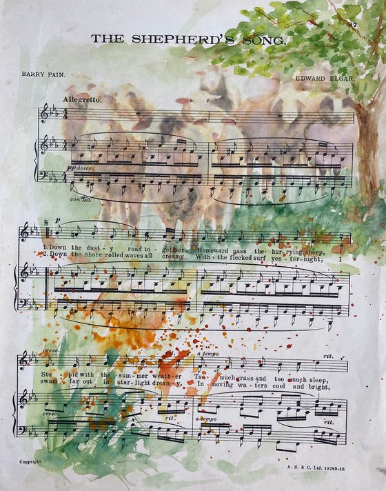 Sheep on sheet music