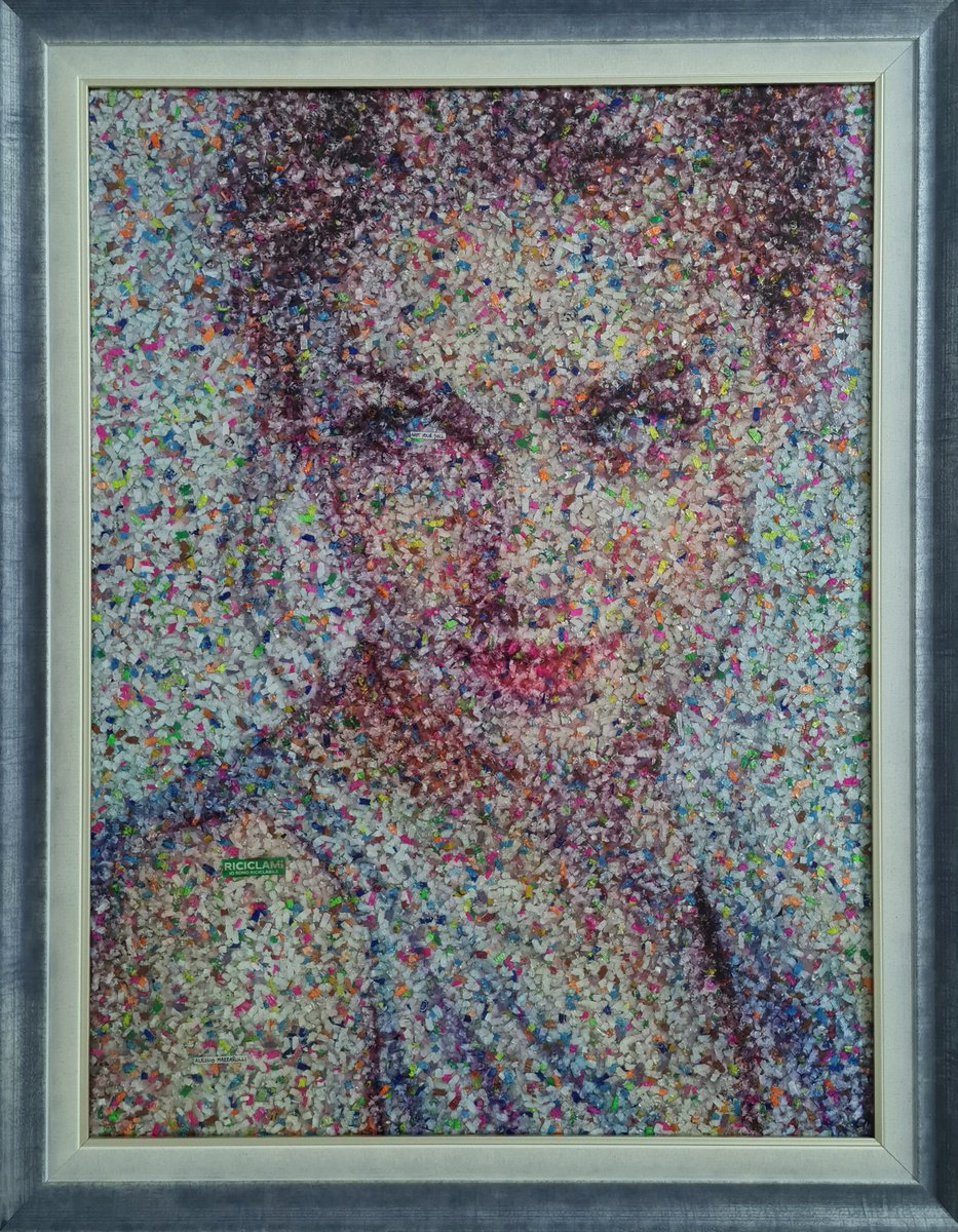 Impressionistic Portrait Collage By Alessio Mazzarulli, 29 X 36, Not Your Doll - 34 (N.706), Original Artwork