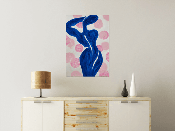 Blue Pink Minimalist Painting