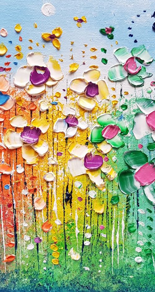 "Rainbow Meadow Flowers in Love" by Phil Broad