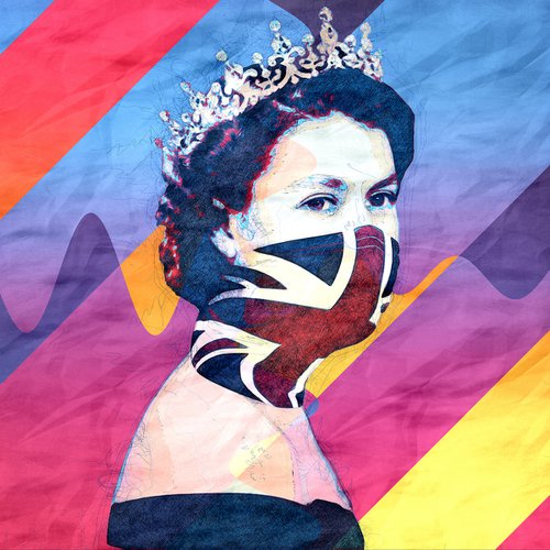 Queen Elizabeth II - The Union Jack Face Mask by Jakub DK - JAKUB D KRZEWNIAK