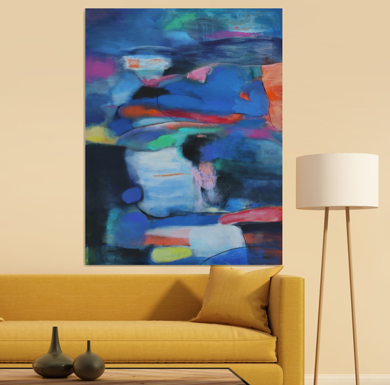 landscape with blue and yellow