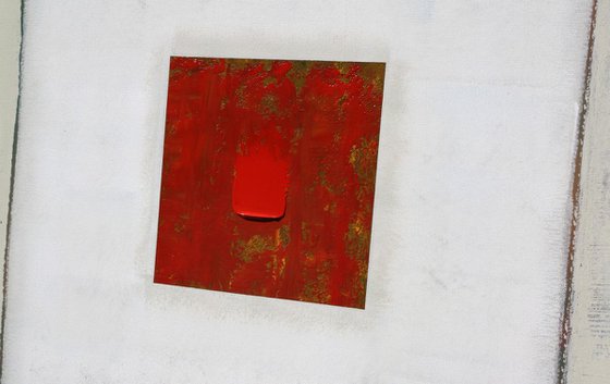 Abstract Little Red Painting Panel I (36x36 inches)