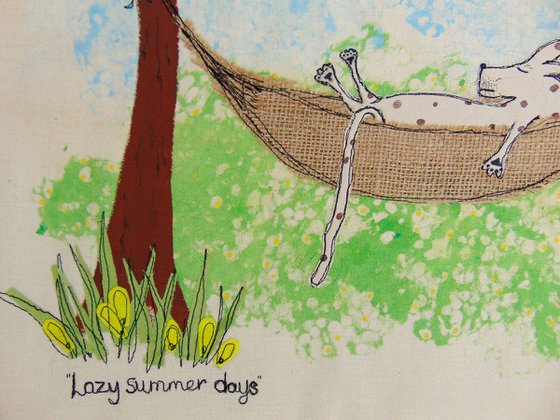 "Lazy summer days" - textile collage
