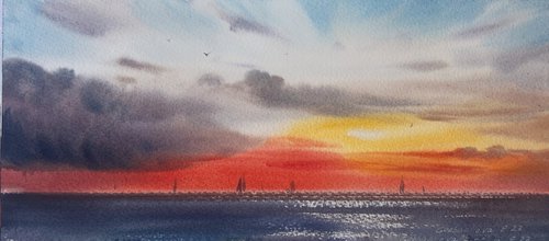 Sunset on the sea #8 by Eugenia Gorbacheva