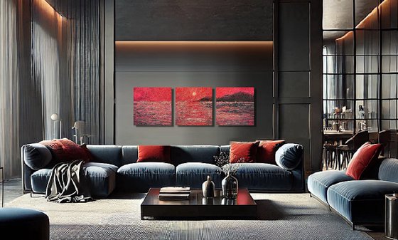 Scarlet Dreams- triptych