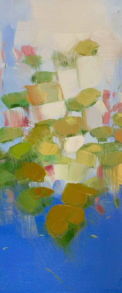 Lilies Garden, Original oil painting, Handmade artwork, One of a kind by Vahe Yeremyan