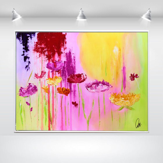 Summer Beauties  - Abstract Art - Acrylic Painting - Canvas Art - Framed Painting - Abstract Painting - Ready to Hang