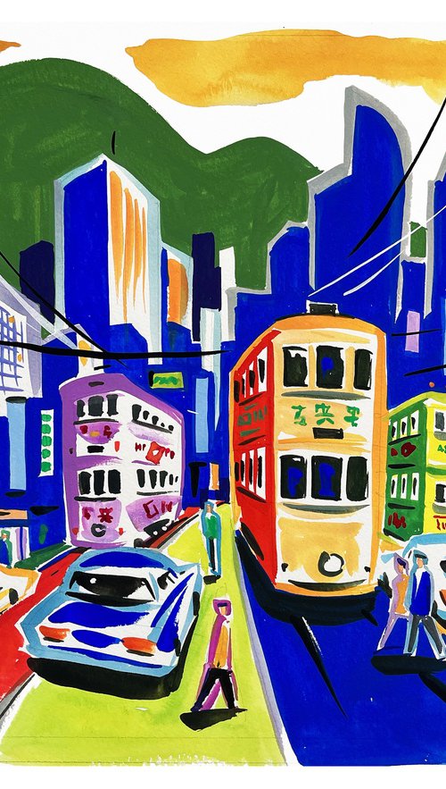 HONK_KONG-trams by André Baldet