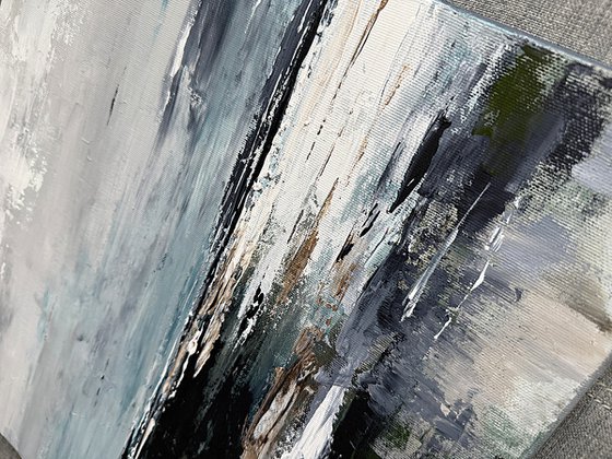 Emerald Shorelines — Diptych Green Grey