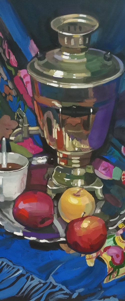 Still life with samovar by Valentina Kachina