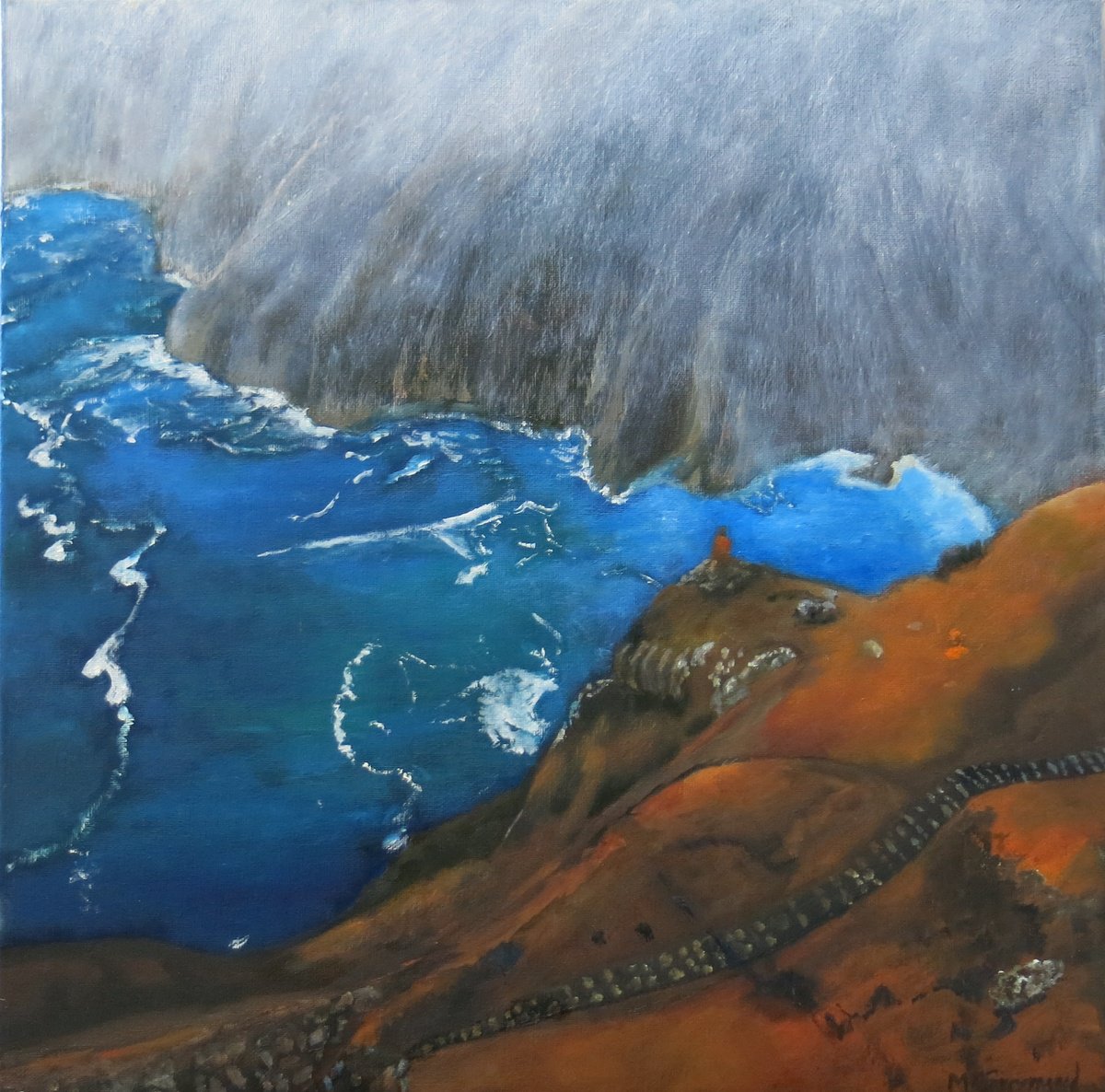 Mist Over Slieve League Cliffs By Maureen Greenwood, 20 X 20, Artwork For Sale On Artfinder