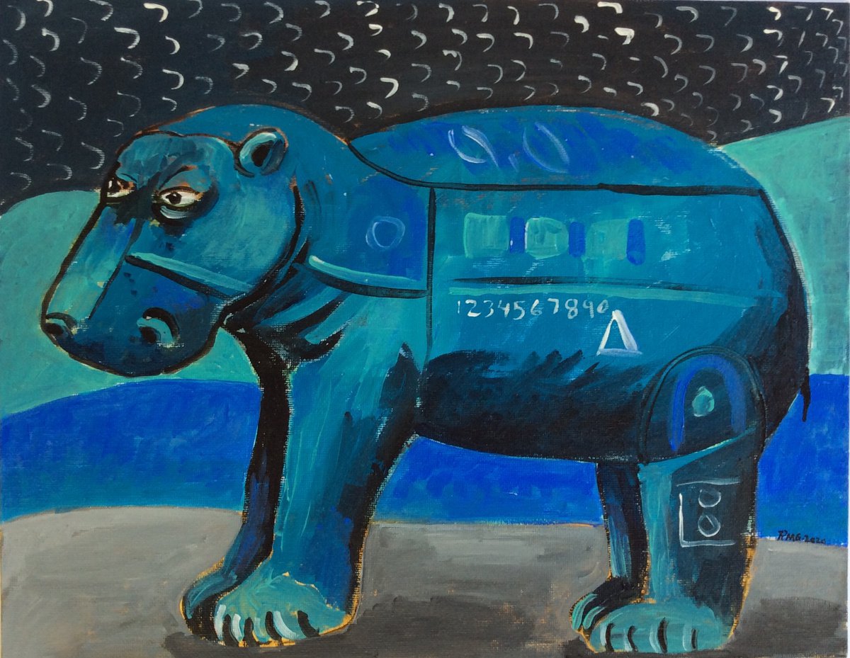 Blue Baby Hippo-? by Roberto Munguia Garcia
