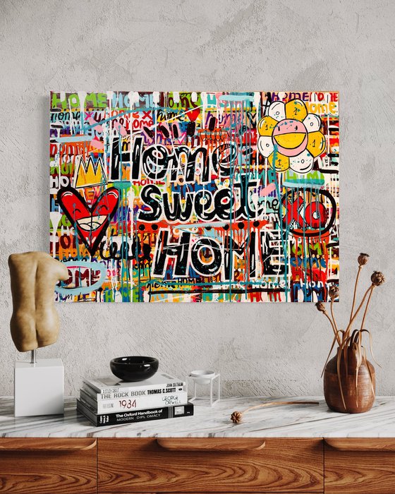 Viva La Casa, Sweet Home (100x73CM)ready to hang