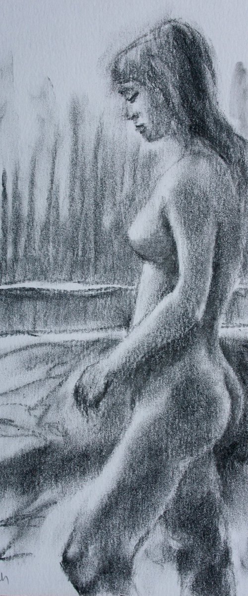 Near The River FF 54 Charcoal by Juri Semjonov