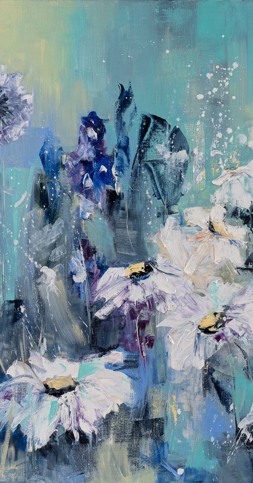 WILD FLOWERS 1, Oil on canvas panel by Svetlana Caikovska