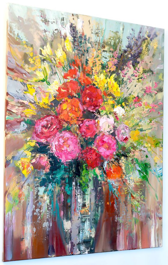'Roses and tulips bouquet'