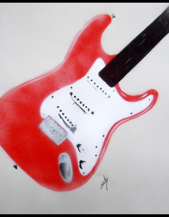 Strat (on plain paper).